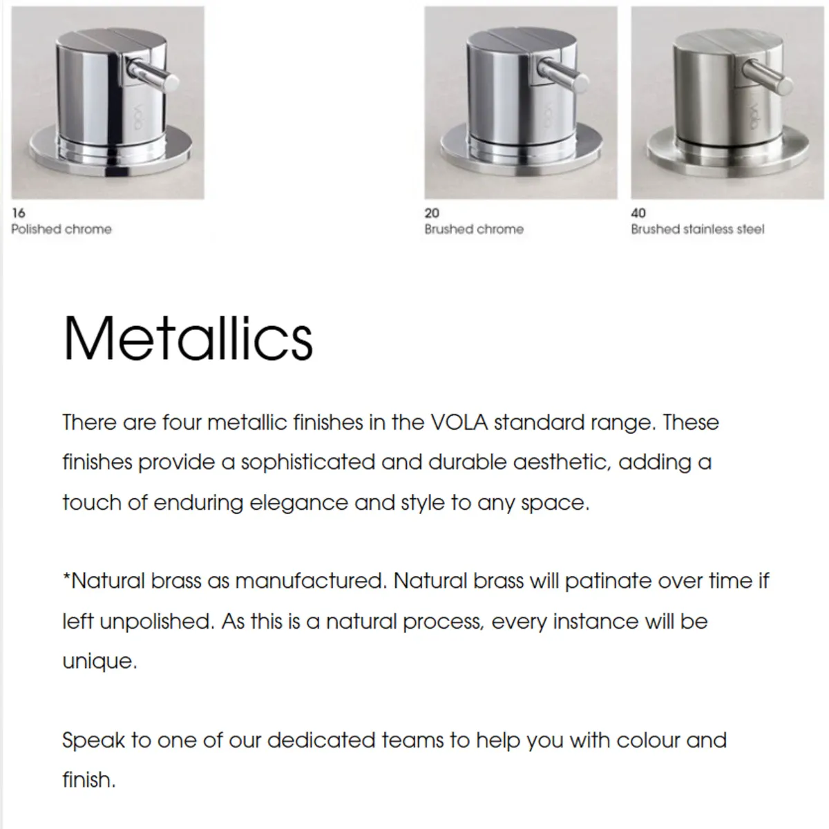 Vola 2411C-071 Innebygd Badekarbatteri