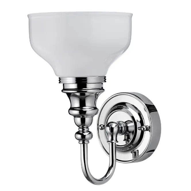 Hovedbilde Burlington Ornate vegglampe med LED-lys - Krom/Frostet glass