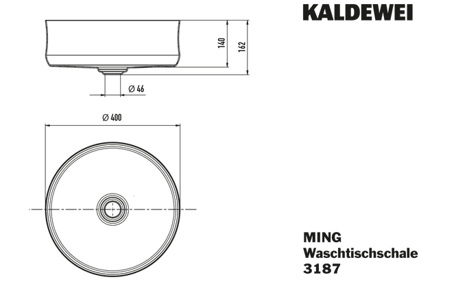 Hovedbilde Kaldewei MING Mod 3187 Toppmontert Servant, 40x40 cm, Cool Grey 30, 0 ...