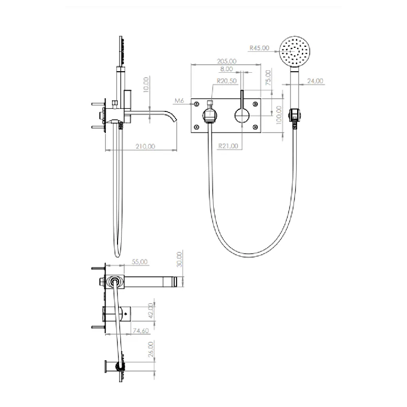 Tapwell ARM036 badekarbatteri innebygd