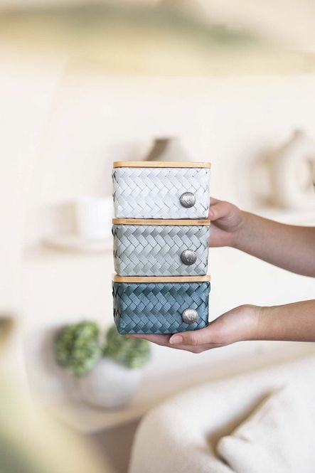 Hovedbilde Handed By Kurv square Eukalyptus mini med bambuslokk