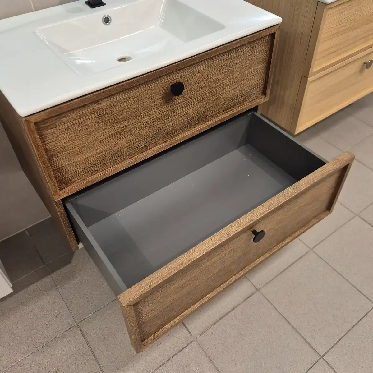 Quadro Bad Nordic Wood 80-100 cm Servantskap - med Servant