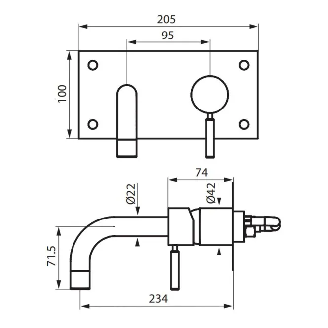Hovedbilde Tapwell BOX008 servantbatteri innebygd
