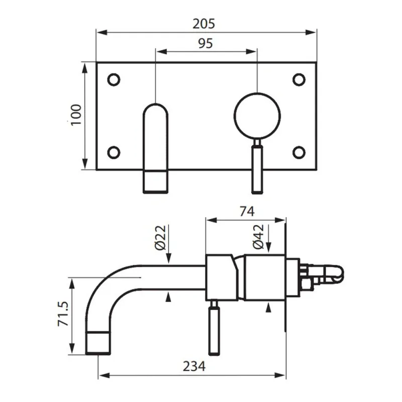 Tapwell BOX008 servantbatteri innebygd